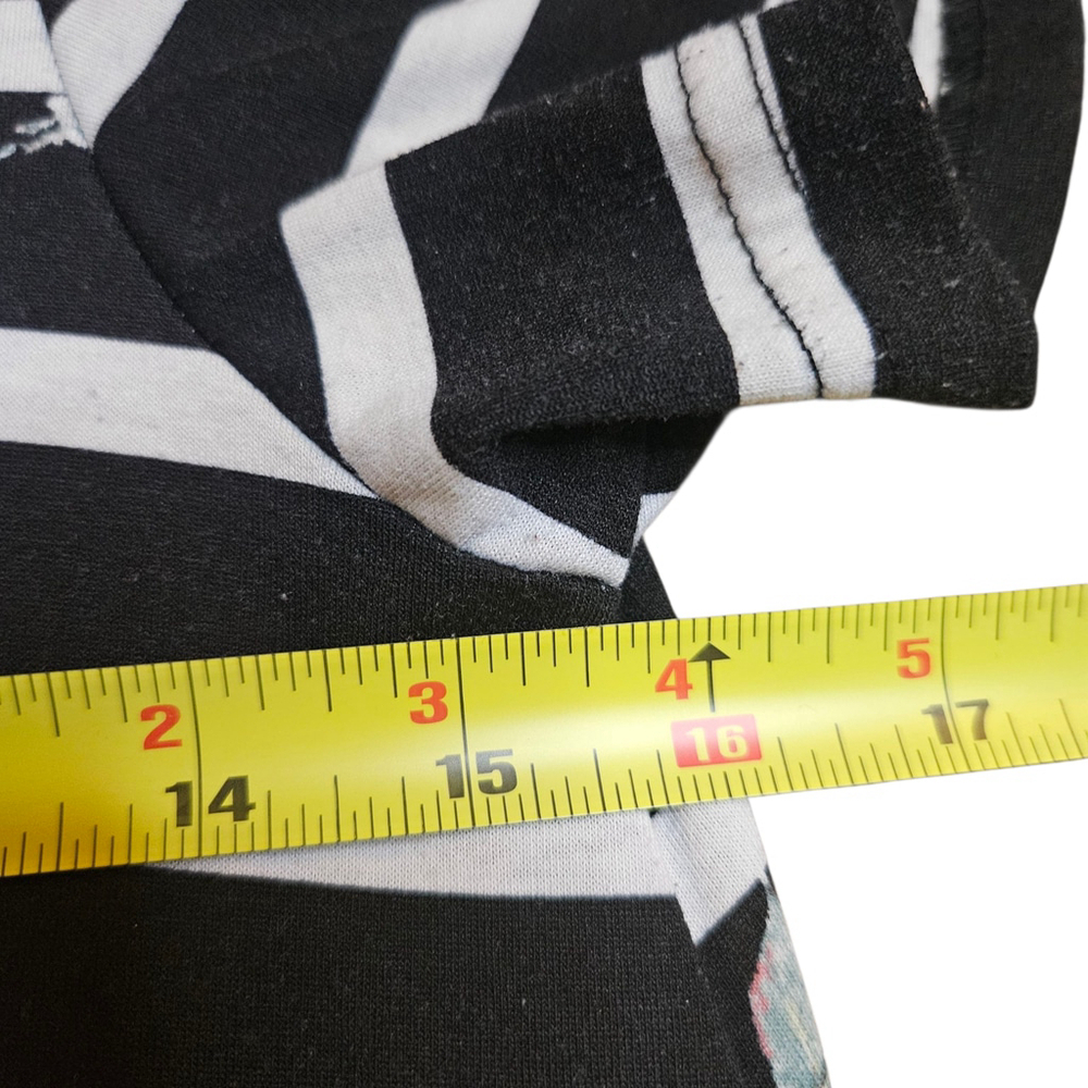 LuLaRoe Jessie Dress XS Black White Pink Floral Stripe Swing Dress Pockets - Picture 6 of 9